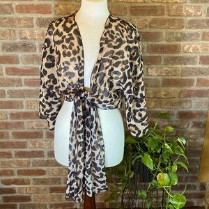 Shein Cheetah sheer Large blouse cover up.